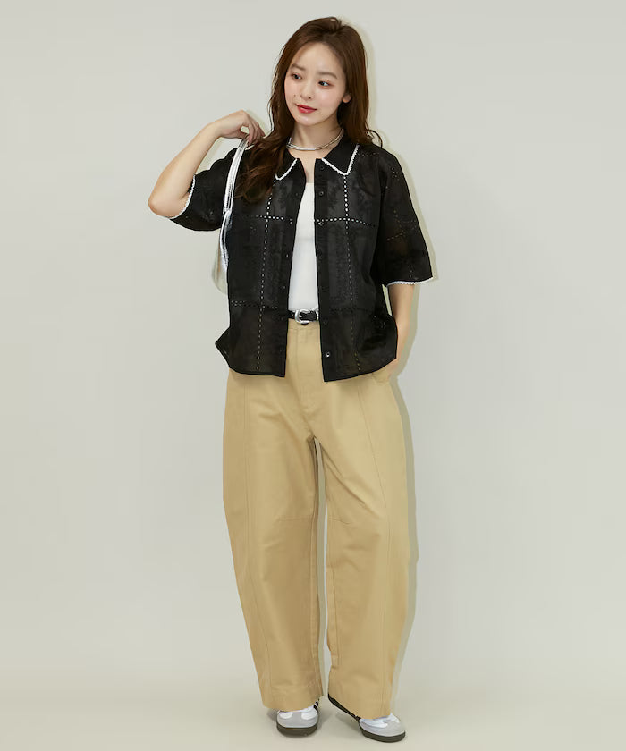 Pico race lace color collar lace shirt limited edition