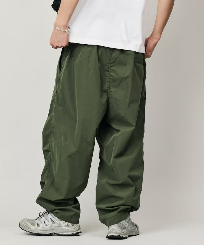 Quick Dry Fabric Wide Silhouette Poly Rip Cross Military Circus Pants/UV Cut/Quick Dry 【Limited Edition】