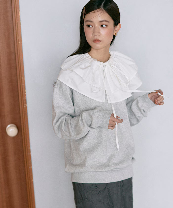 Organic Cotton Multiway Color Sweat / Back毛 Sweat / Set Item - Gray