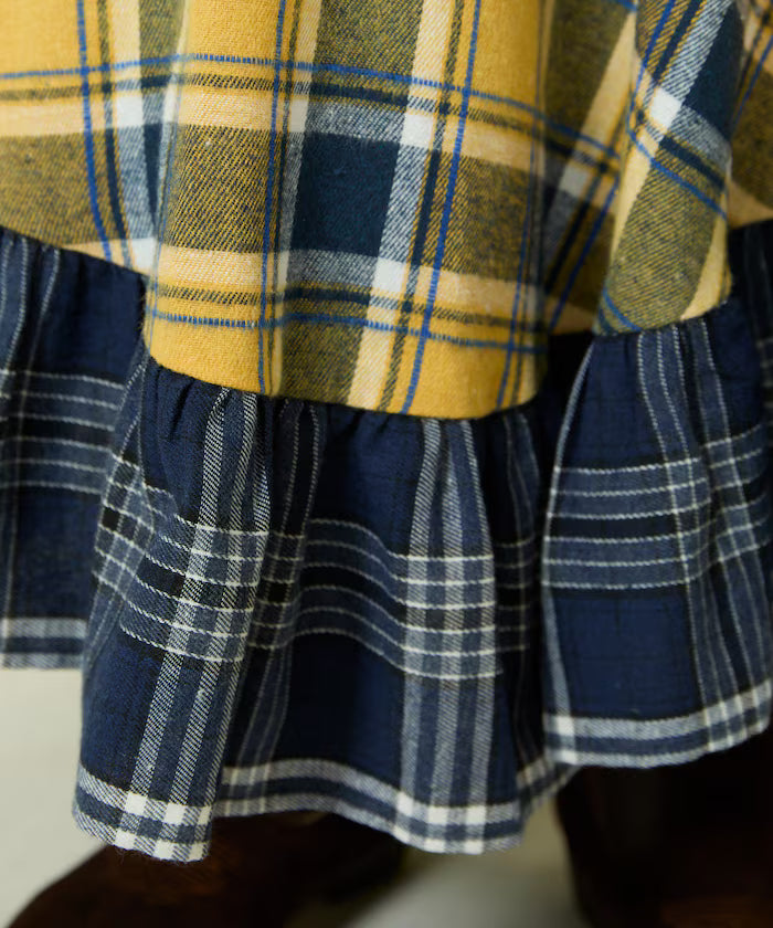 Nell Check Asymmetrical Frill Skirt