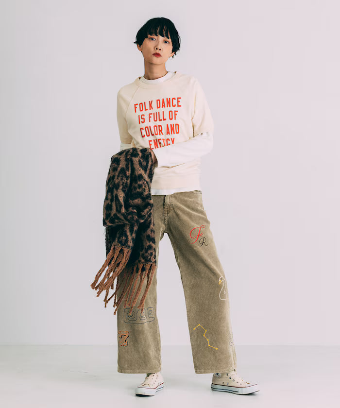 Chain Stitch Corduroy Pants