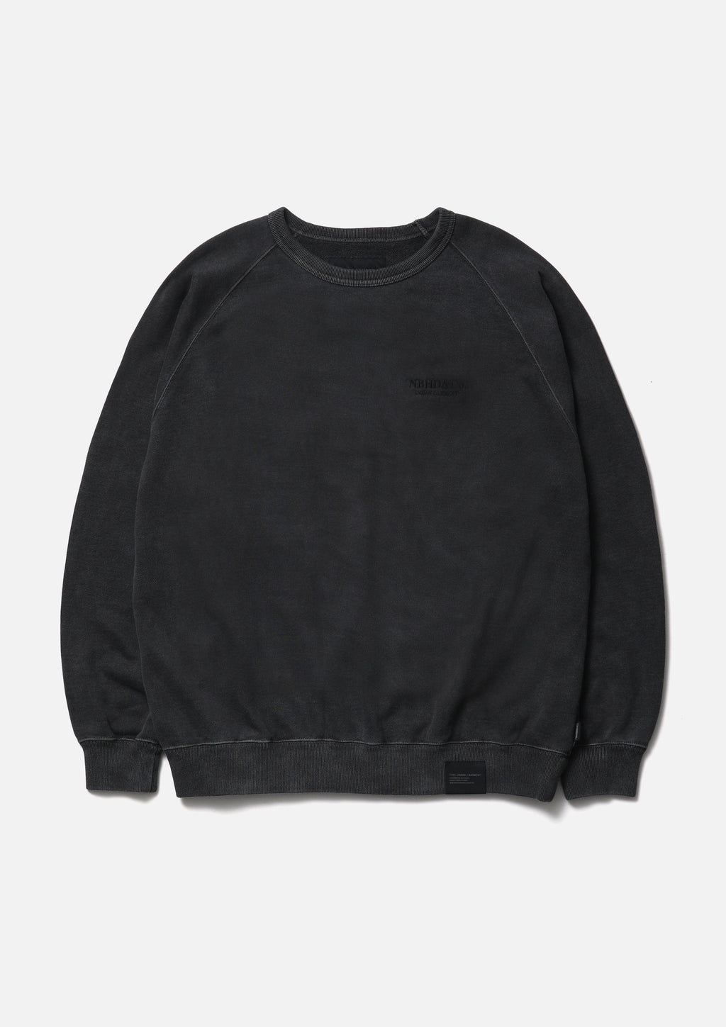 Pigment Dyed Sweat Shirt Ls - BLACK
