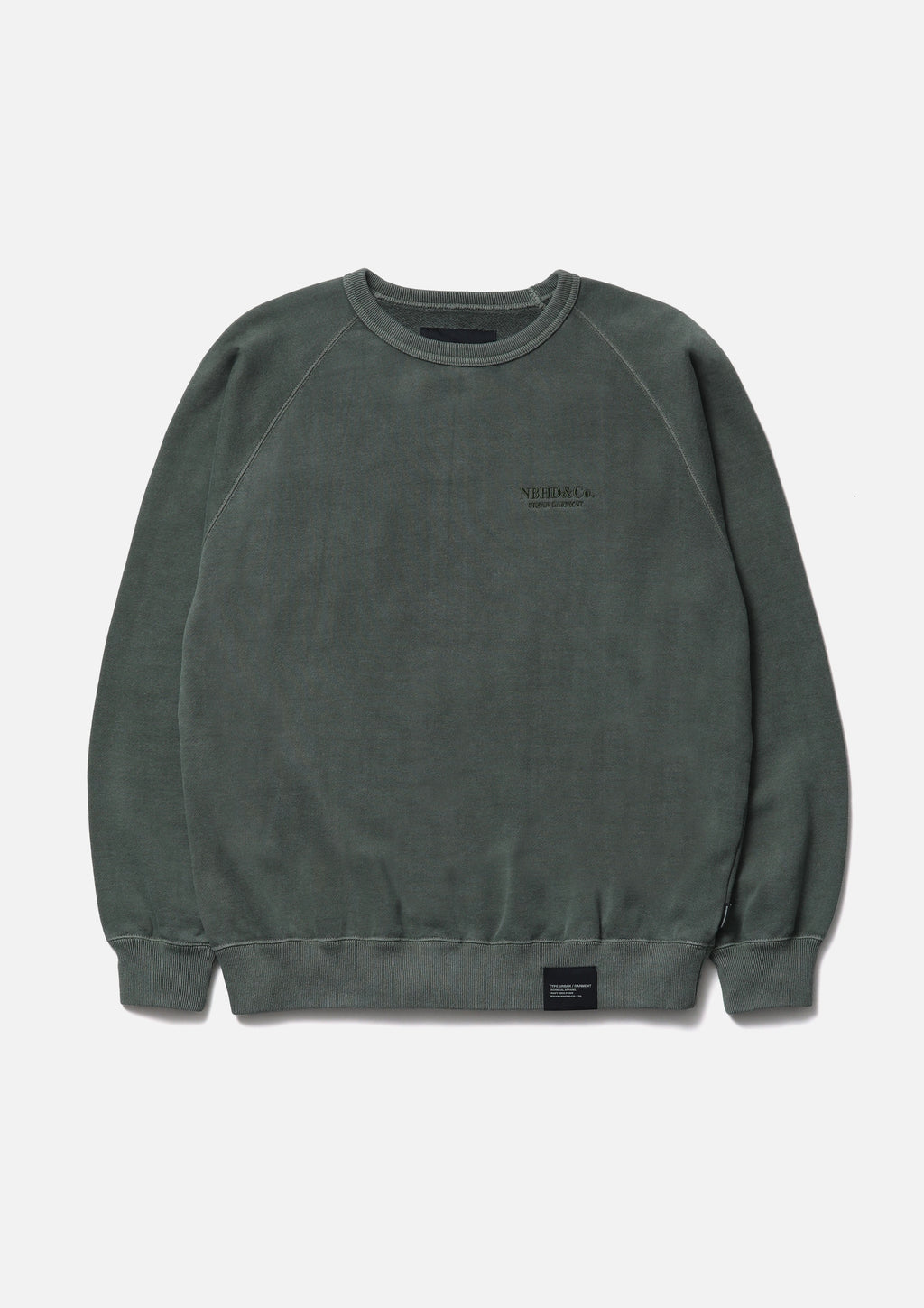 Pigment Dyed Sweat Shirt Ls - OLIVE DRAB
