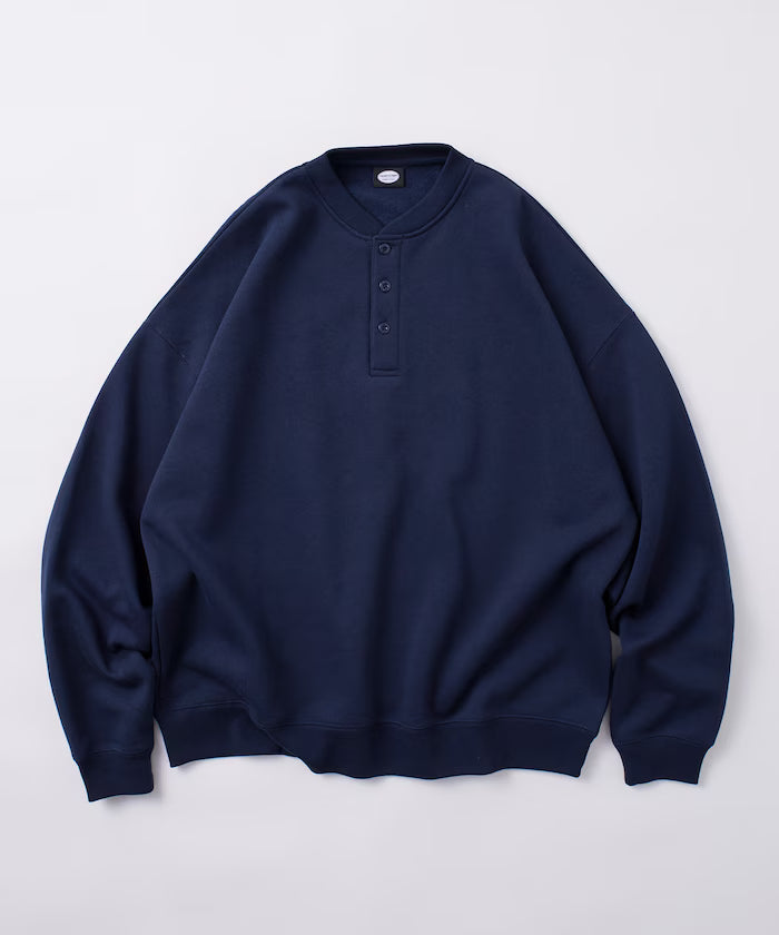 Big Silhouette Henley Neck Sweat Pullover [Limited Edition]