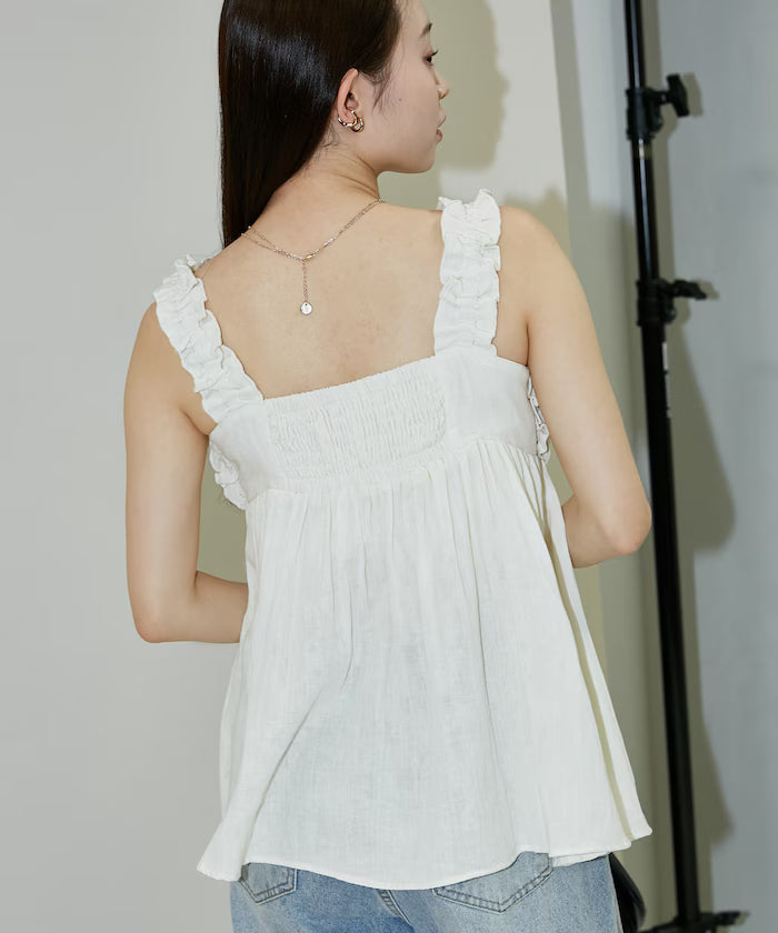 Double Gauze Gathered Camisole Blouse Limited Edition