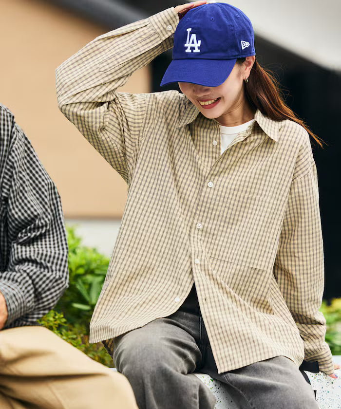 Relax Fit Classic Pattern Regular Collar Shirt / Check Pattern / Stripe Pattern 【Limited Edition】 - Beige