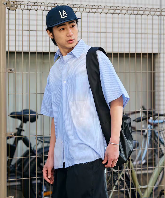 Big Silhouette Damage Processing Regular Color S/S Shirt/Check/Stripe/Fade Processing [Limited Edition]