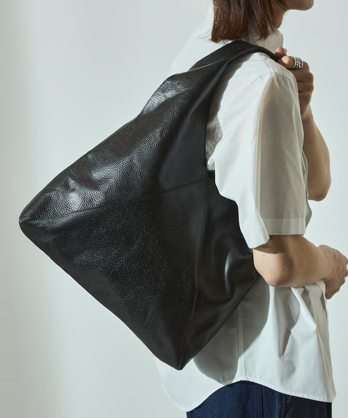 Triangle Leather Marche Bag / Triangle Marche / Leather Tote / Water-Resistant Leather