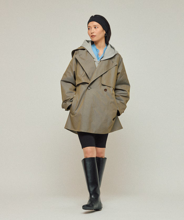 Mid-length T/C Chambray Trench Coat