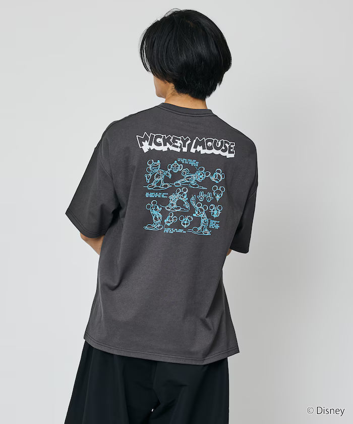 Limited Edition DISNEY Mickey Mouse Monochrome Back Print Crew Neck T-Shirt