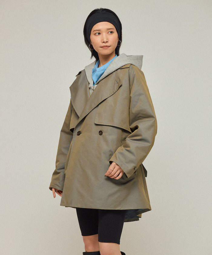 Mid-length T/C Chambray Trench Coat