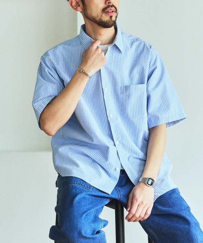 AIRDRY HIGH TECHYARN High-performance material broad regular collar shirt short sleeve quick-drying moisture absorption