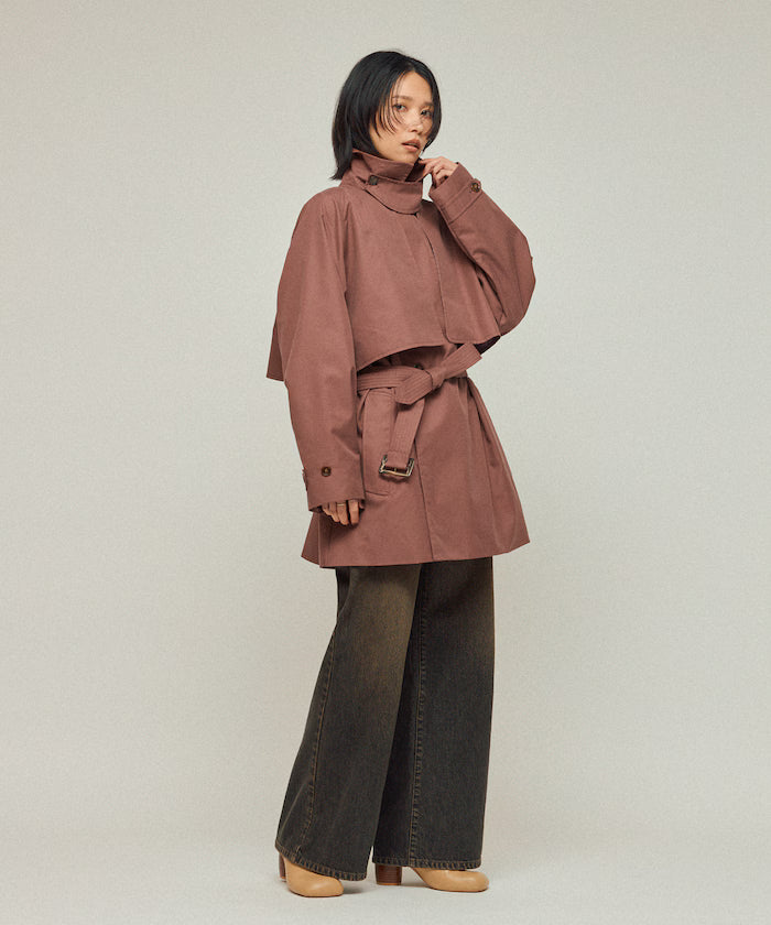 Mid-length T/C Chambray Trench Coat
