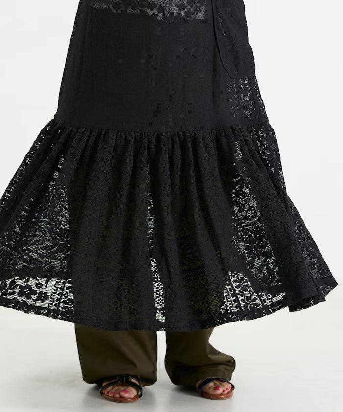 2WAY Lace Tiered Sleeveless Dress