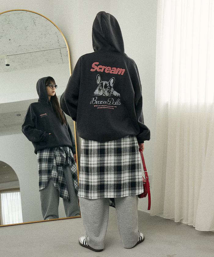 Sagara Embroidery French Bulldog Fleece-Lined Hoodie Limited Edition