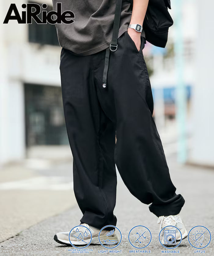 AiRide/AiRide Wide Silhouette Packable Climbing Pants/Quick-Dry/UV Cut 【Limited Edition】 - Black