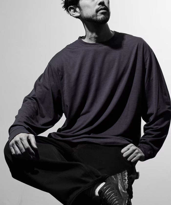 Washable Merino Wool Blend Long Sleeve T-Shirt