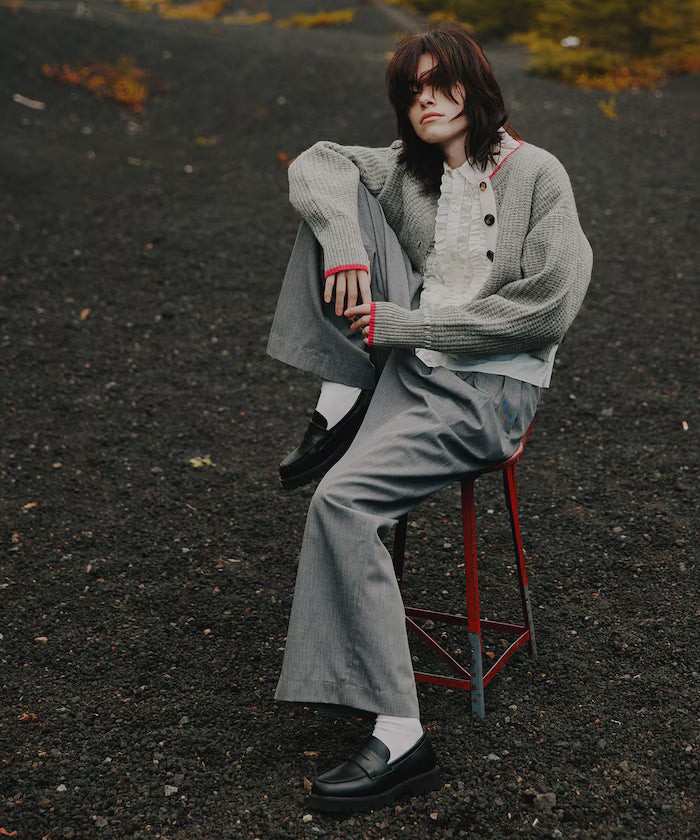 Short Length Color-block Knit Cardigan