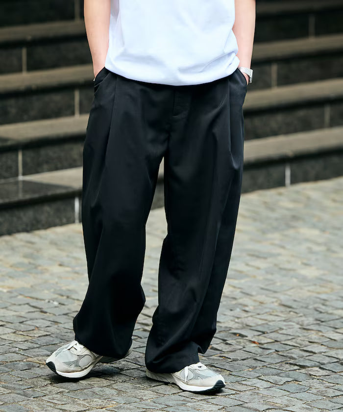 AiRide/Wide Silhouette Pocketable Tuck Slacks Pants/Quick-dry/UV Cut [Limited Edition]