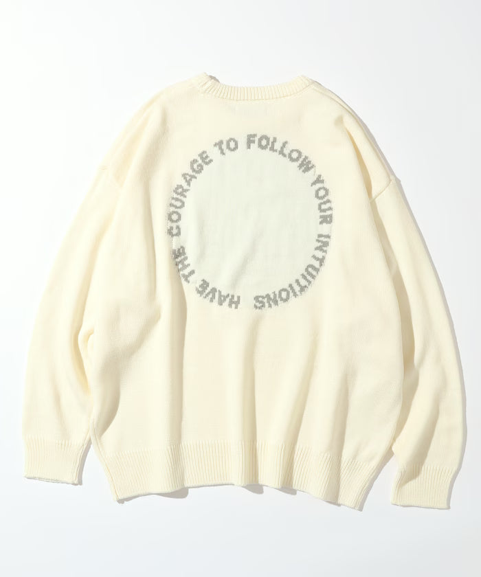Sweat-like Lettered Knit / Jacquard Knit