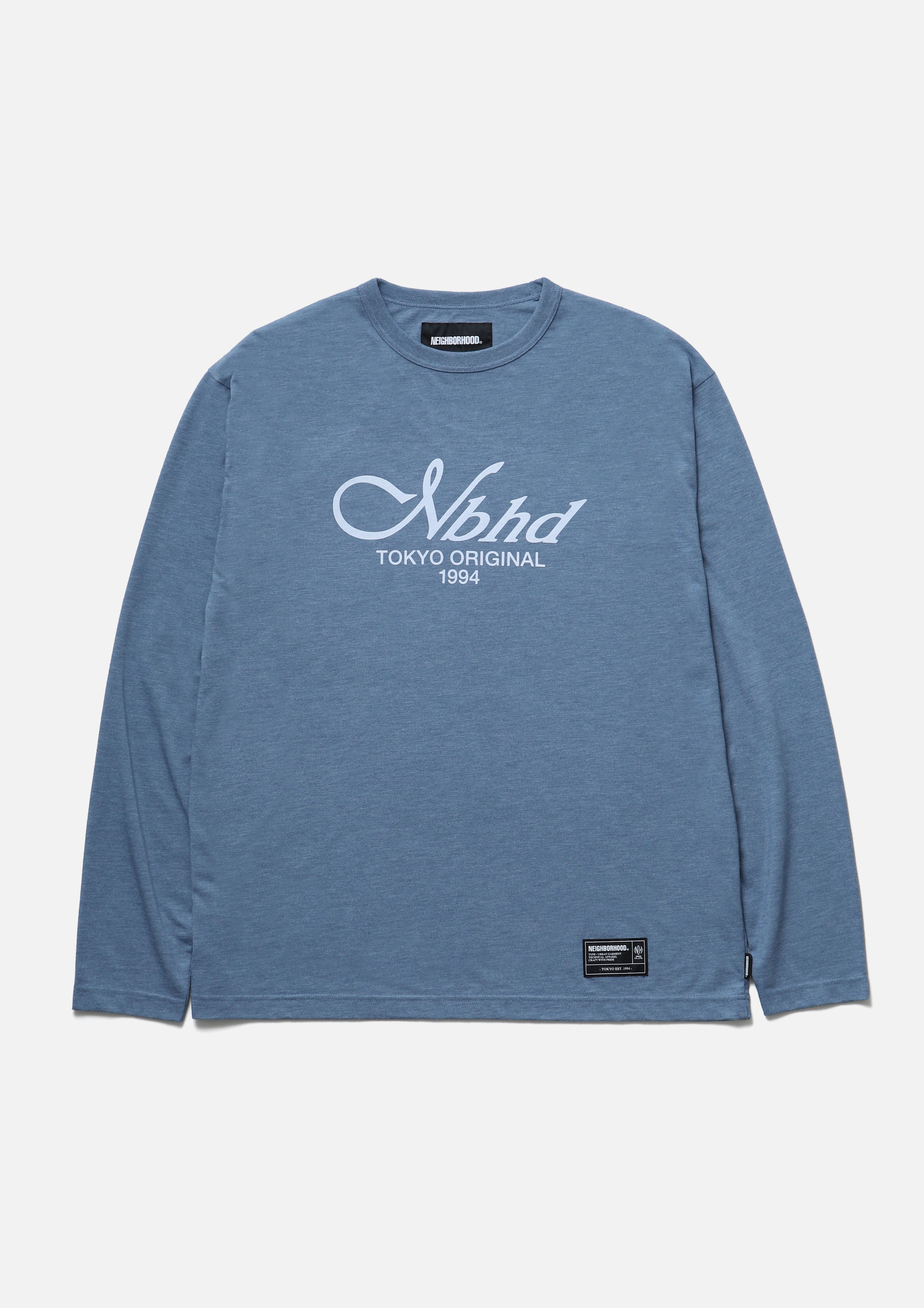 Heather Fabric Tee Ls - NAVY
