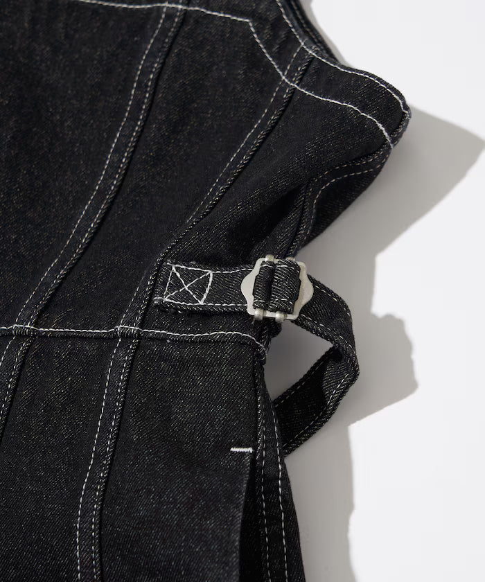 Denim Mermaid Dress / A-Line Slit Denim Overall Dress / Jumper Skirt
