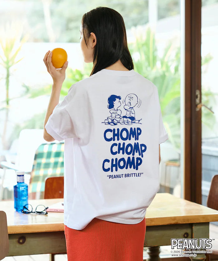 PEANUTS/Peanuts Limited Edition Big Silhouette Back Print Crew Neck T-Shirt/CHOMP 【Limited Edition】