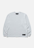 Honeycomb Fabric Crewneck Ls - WHITE