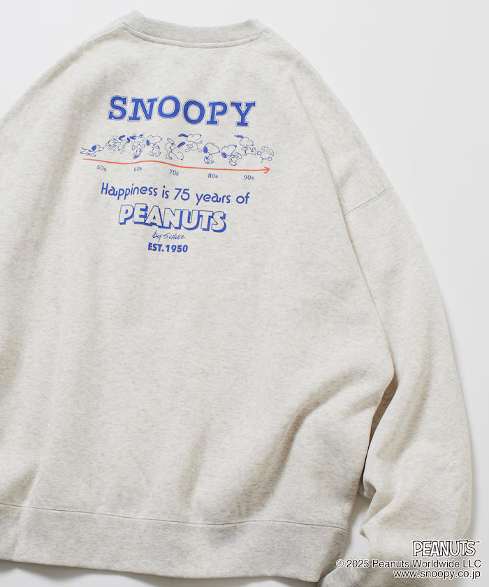 PEANUTS/Peanuts Exclusive Back Print Crew Neck Sweatshirt/Snoopy 【Limited Release】 - Ash Gray