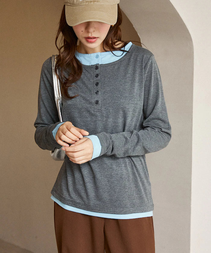 Henry Neck Layered Long Sleeve T Limited Edition
