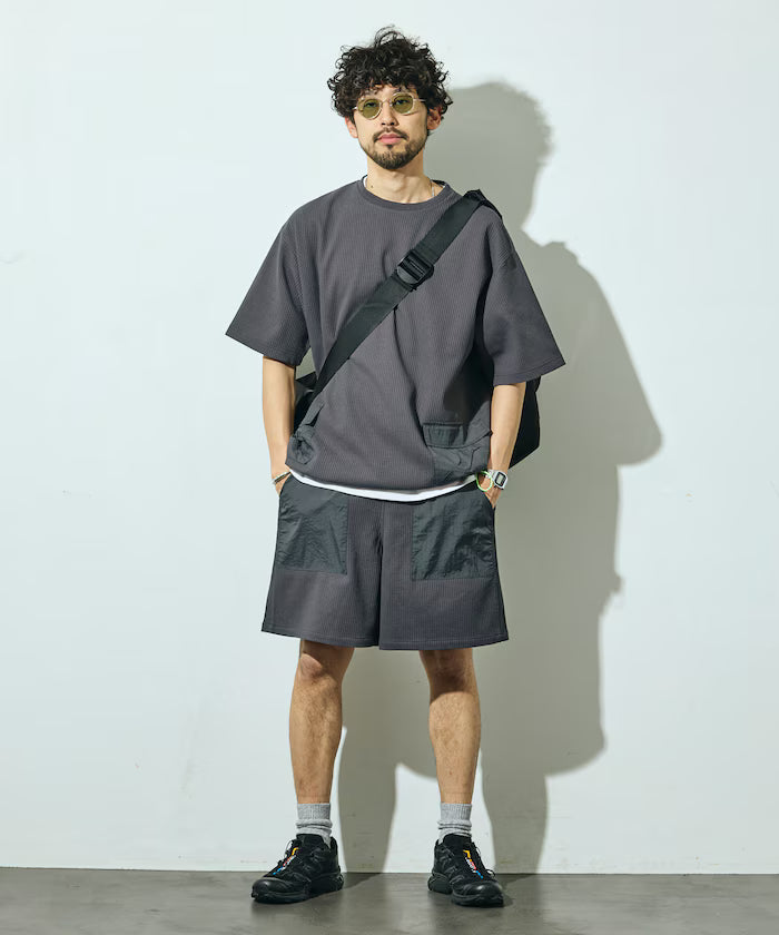 Side Pocket Spindle Tech Thermal Short Sleeve T-Shirt / Big Silhouette