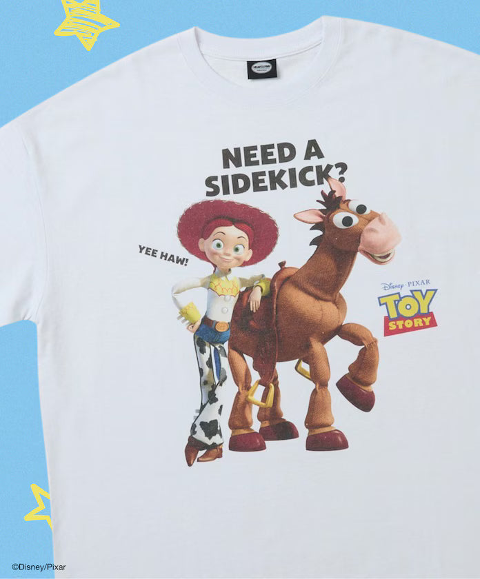 [April 20 12:00 release][Made to Order Product] 'Toy Story' Exclusive Character Print Crew Neck T-shirt Limited Edition - White-Jessie & Bullseye
