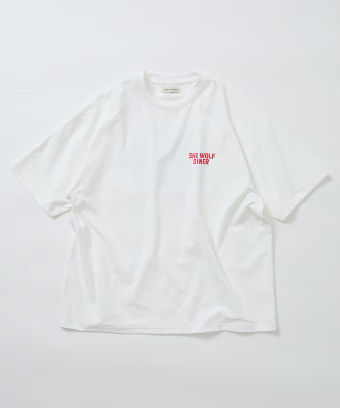 Limited Release SHE WOLF DINER × FREAK'S STORE Shewolf Diner Exclusive Big Silhouette Back Print T-Shirt Antibacterial Odor Resistance Quick Dry