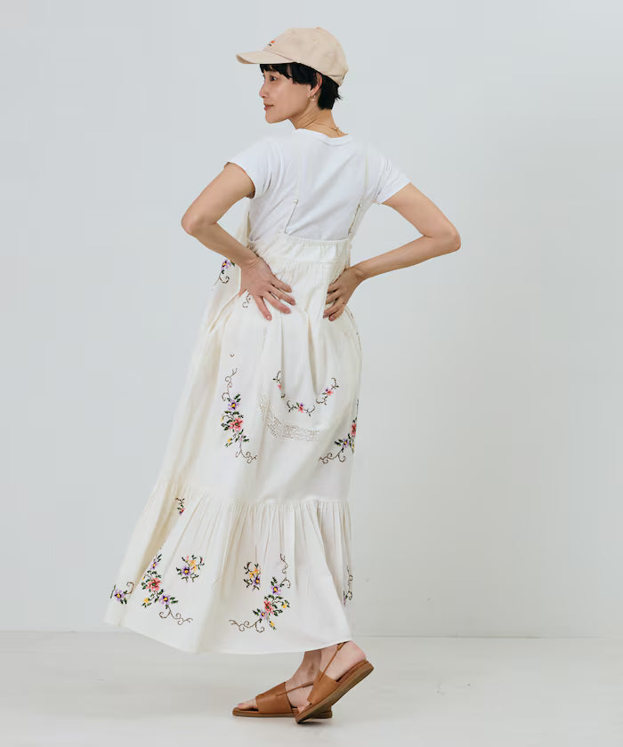 India Flower Cross Stitch Lace Camisole Dress