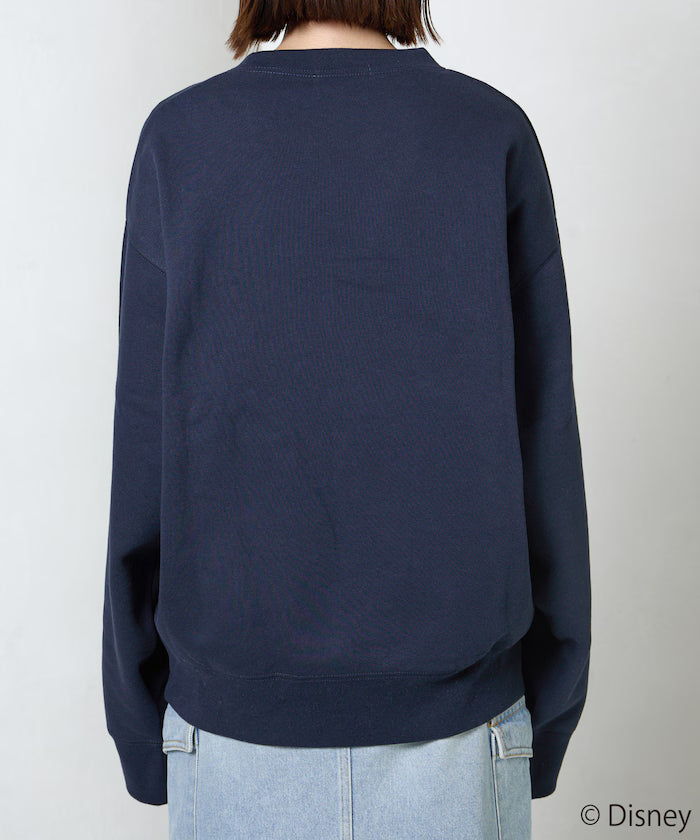 FREAK'S STORE×Ami Maeda/Disney/Mickey Mouse/Mickey Mouse/Flock Print Sweatshirt [Limited Edition]
