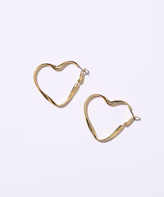 Heart Hoop Earrings / For Both Ears