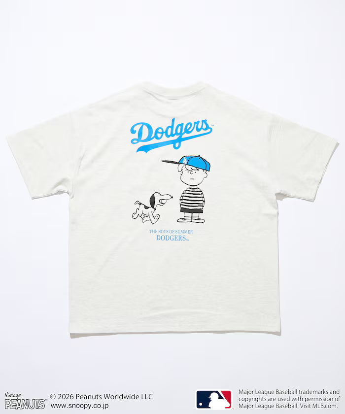 PEANUTS×MLB Exclusive Big Silhouette Back Print T-Shirt / DODGERS 【Limited Edition】