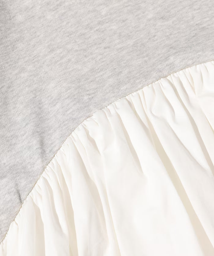 Organic Cotton Docking Frill Sweat / Relaxed Fit / Backed Sweat