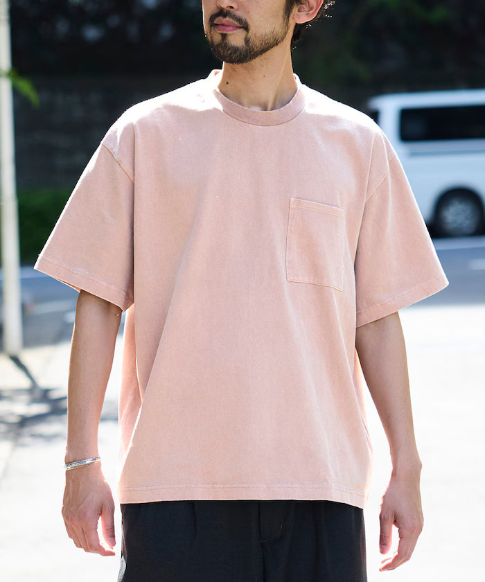 HEAVY WEIGHT/Pigment Dyed Short Sleeve Crew Neck Pocket T-Shirt/10.5 oz