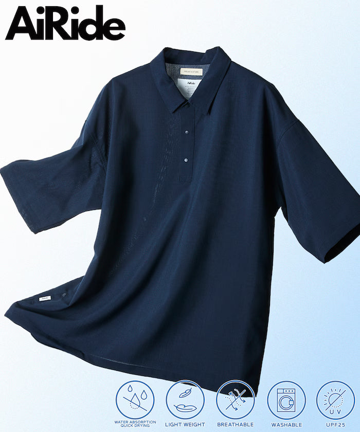 AiRide/Air Ride Relax Fit Polo Shirt/Pocketable/Quick-Drying/UV Cut [Limited Edition] - Navy