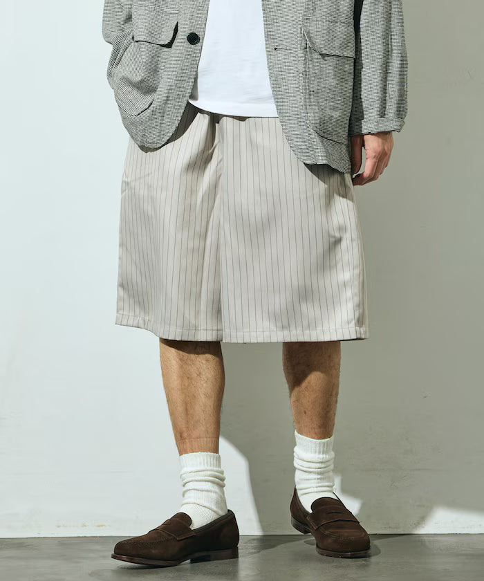 Stripe Easy Wide Shorts / Compatible with Setup