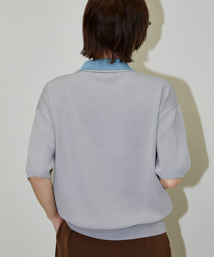 Color Scheme 2-Panel Collar Short Sleeve Knit Polo Shirt Limited Edition