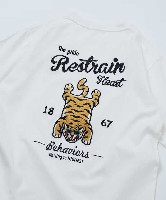 Big Silhouette Design Back Embroidery Crew Neck T-Shirt / TIGER 【Limited Edition】