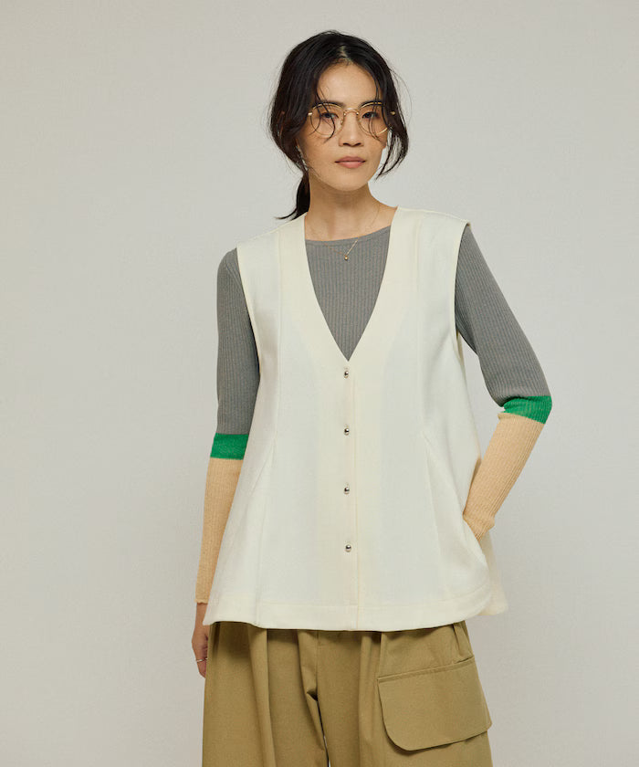 Cardboard Peplum V-Neck Vest