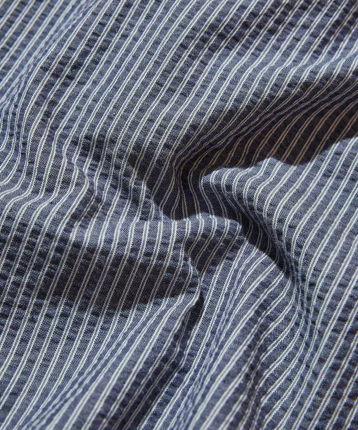 FREAK'S STORE for BEACH & FES Seersucker Spindle Regular Collar Long Sleeve Shirt