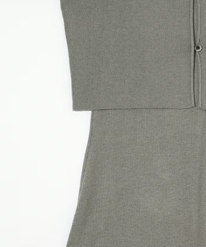 Functional Fabric Silk Blend Knit Ensemble Dress / Anti-Pill / Machine Washable