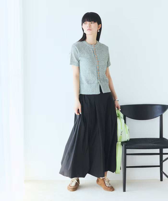 Wood Button Boucle Cardigan