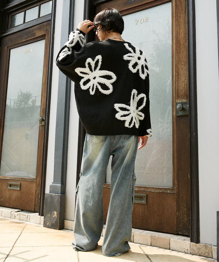 Boucle Flower Pattern Pullover Knit [Limited Edition]
