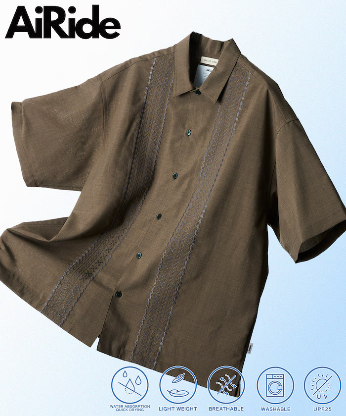 AiRide/AiRide Relax Fit Cuba Shirt/Pocketable/Quick Dry/UV Cut 【Limited Edition】 - Beige