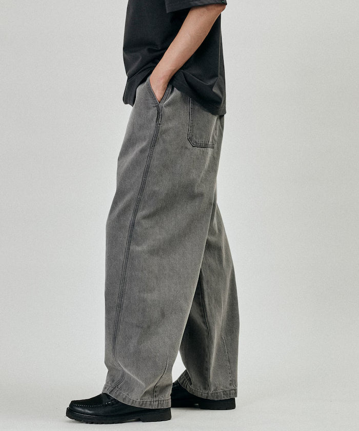 BELTED WIDE DENIM